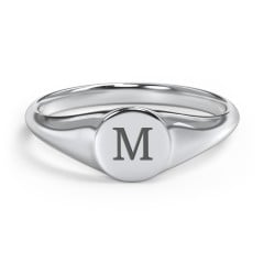 Engravable Round Signet Ring