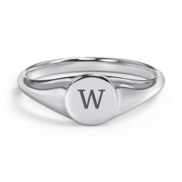 Engravable Round Signet Ring