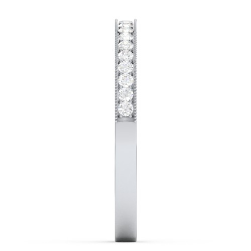 Milgrain Half Eternity Stackable Band