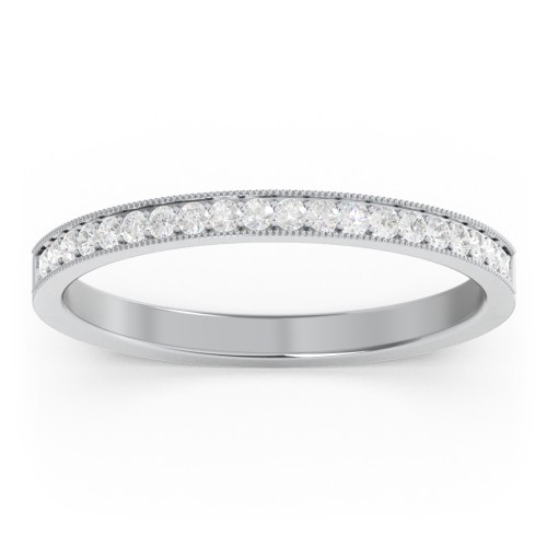 Milgrain Half Eternity Stackable Band