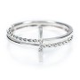 Twisted Cross Ring with Double Band
