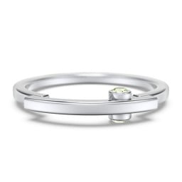 Modern Stacking Ring with Peek-A-Boo Gemstone