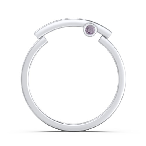 Modern Stacking Ring with Peek-A-Boo Gemstone