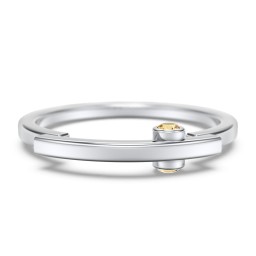 Modern Stacking Ring with Peek-A-Boo Gemstone in 925 Sterling Silver with Citrine