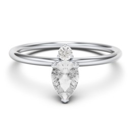Pear Ring with Round Accent Stone