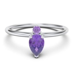 Pear Ring with Round Accent Stone