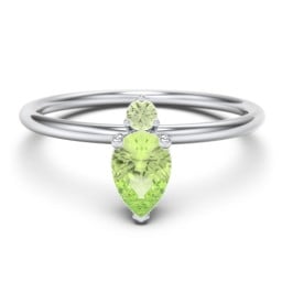 Pear Ring with Round Accent Stone