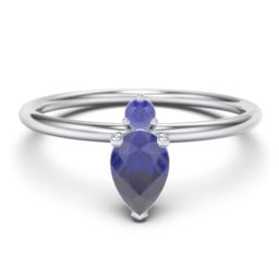 Pear Ring with Round Accent Stone