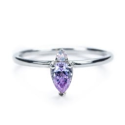 Pear Ring with Round Accent Stone