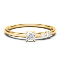 3-Stone Stacking Ring in 9K Solid Yellow Gold