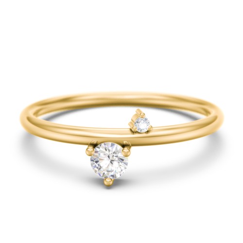 Off-Set Gemstone Stacking Ring