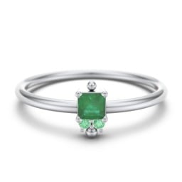 Princess Cut Stacking Ring with Accents