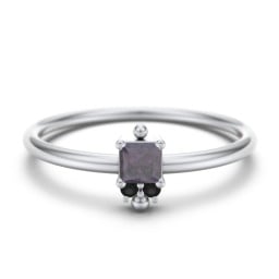 Princess Cut Stacking Ring with Accents