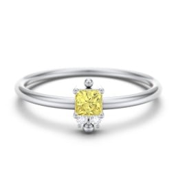 Princess Cut Stacking Ring with Accents