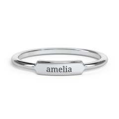 Engravable Bar Ring – Sterling Silver