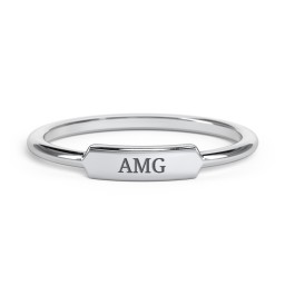 Engravable Bar Ring in 925 Sterling Silver