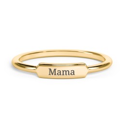 Engravable Bar Ring in 9K Solid Yellow Gold