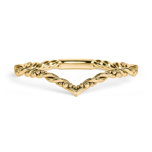 V-Shape Stacking Ring with Twisted Band