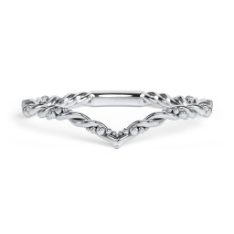 V-Shape Stacking Ring with Twisted Band in 925 Sterling Silver