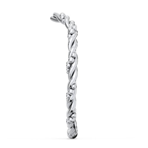 V-Shape Stacking Ring with Twisted Band – Sterling Silver