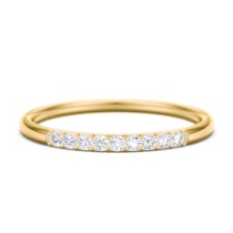 Stackable Band with Accent Gemstones in 18K Gold Plated Silver with Diamond