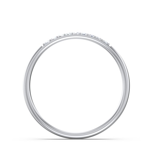 Stackable Band with Accent Gemstones – Sterling Silver with White Premium Zirconia