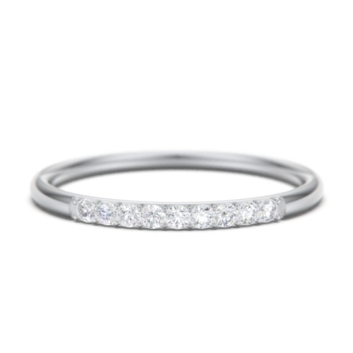 Stackable Band with Accent Gemstones – Sterling Silver with White Premium Zirconia