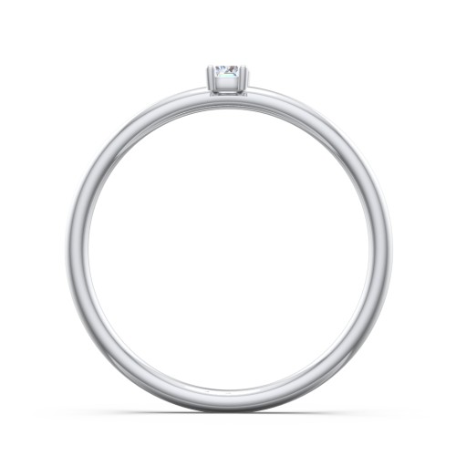 Vertical Baguette Stackable Ring – Sterling Silver with Diamond