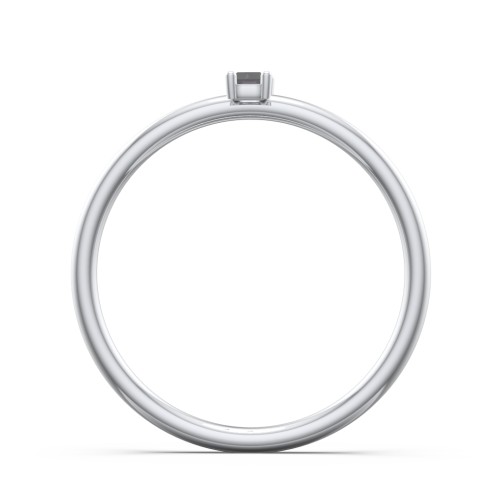 Vertical Baguette Stackable Ring – Sterling Silver with Alexandrite
