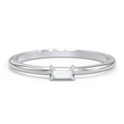 East-West Stackable Baguette Ring