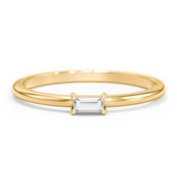 East-West Stackable Baguette Ring