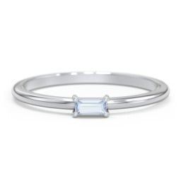 East-West Stackable Baguette Ring