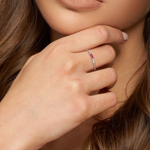 East-West Stackable Baguette Ring