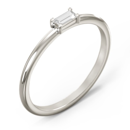 East-West Stackable Baguette Ring