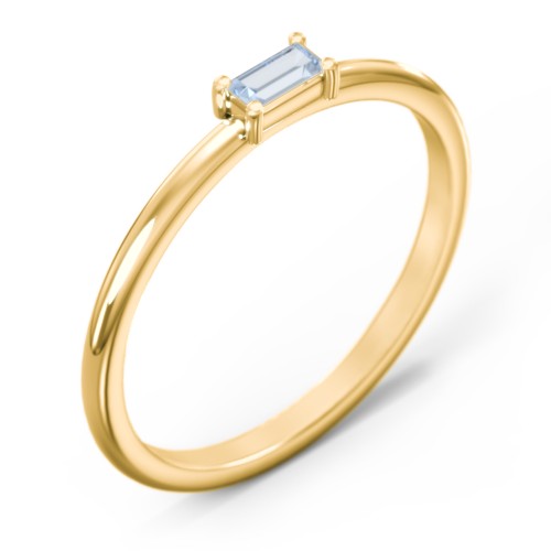 East-West Stackable Baguette Ring