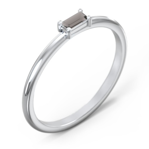 East-West Stackable Baguette Ring