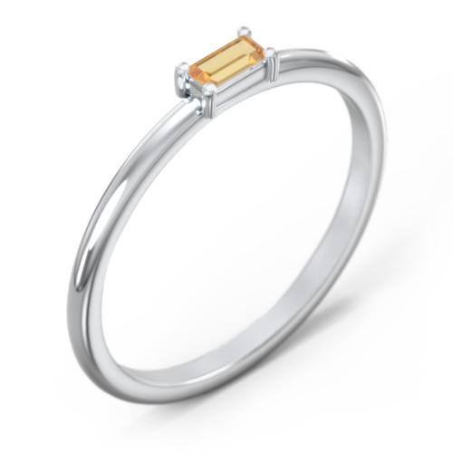 East-West Stackable Baguette Ring