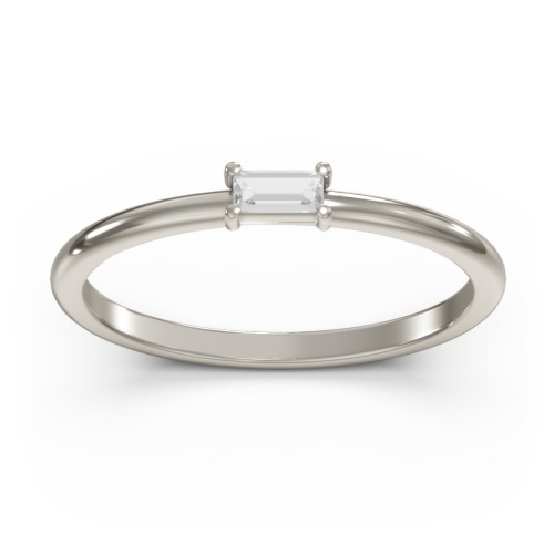 East-West Stackable Baguette Ring
