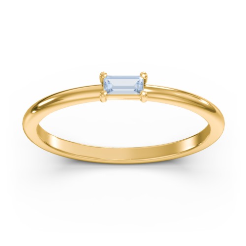 East-West Stackable Baguette Ring