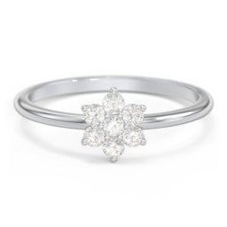 Flower Stackable Ring with Gemstones