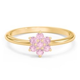 Flower Stackable Ring with Gemstones