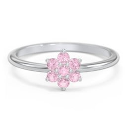 Flower Stackable Ring with Gemstones