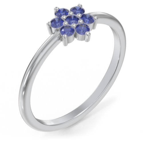 Flower Stackable Ring with Gemstones