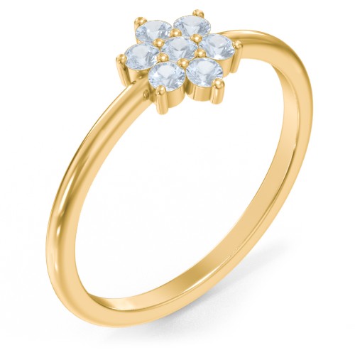 Flower Stackable Ring with Gemstones