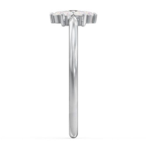 Flower Stackable Ring with Gemstones