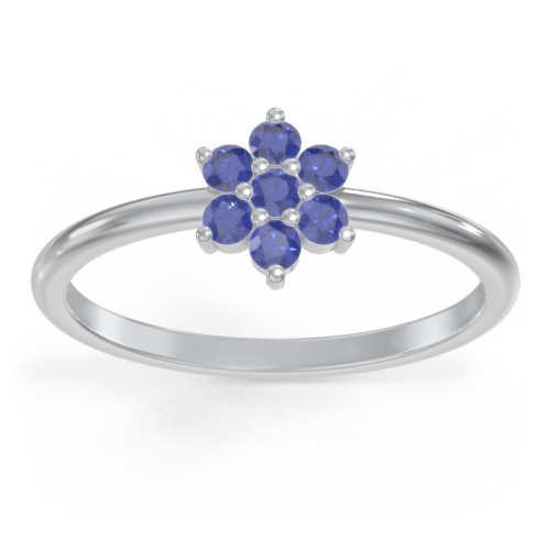 Flower Stackable Ring with Gemstones