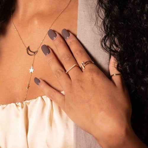 Flat Top Stackable Ring with Accents