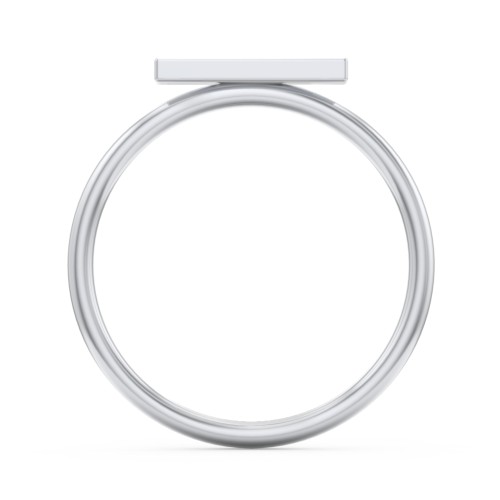 Gemstone Horizontal Bar Ring – Sterling Silver with White Premium Zirconia
