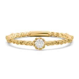 Twisted Band Stackable Ring with Gemstone