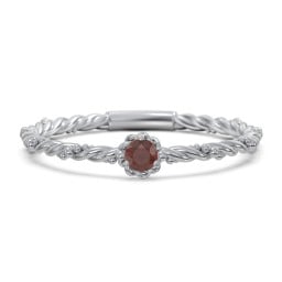 Twisted Band Stackable Ring with Gemstone
